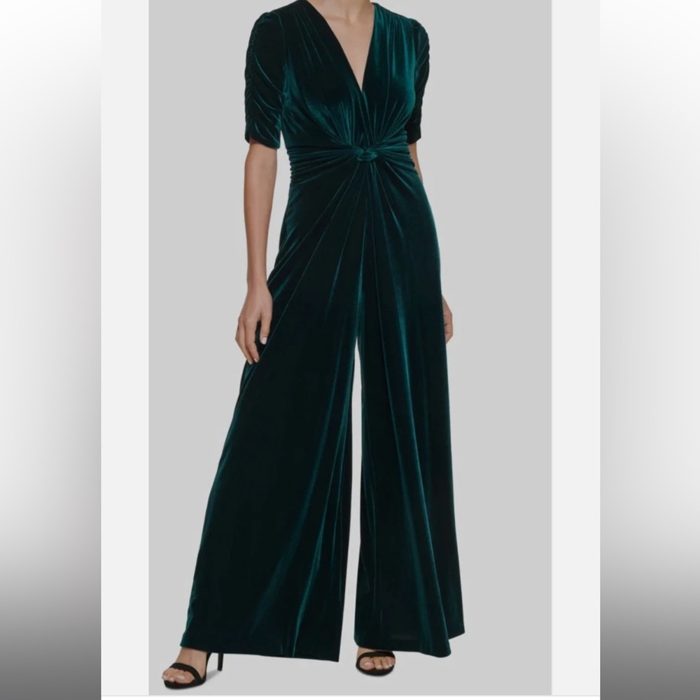 Deep Green Velvet Jumpsuit